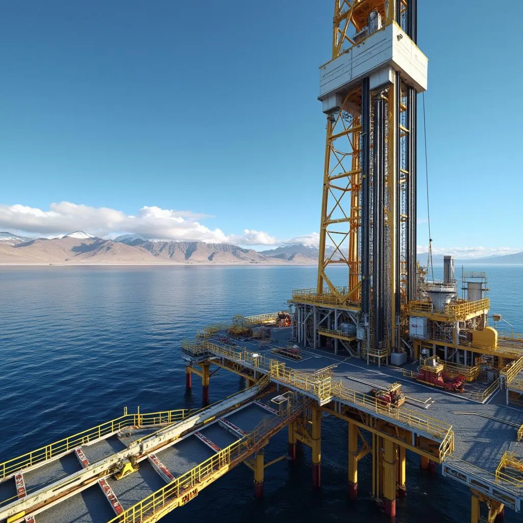 Plataforma de extracción en Vaca Muerta